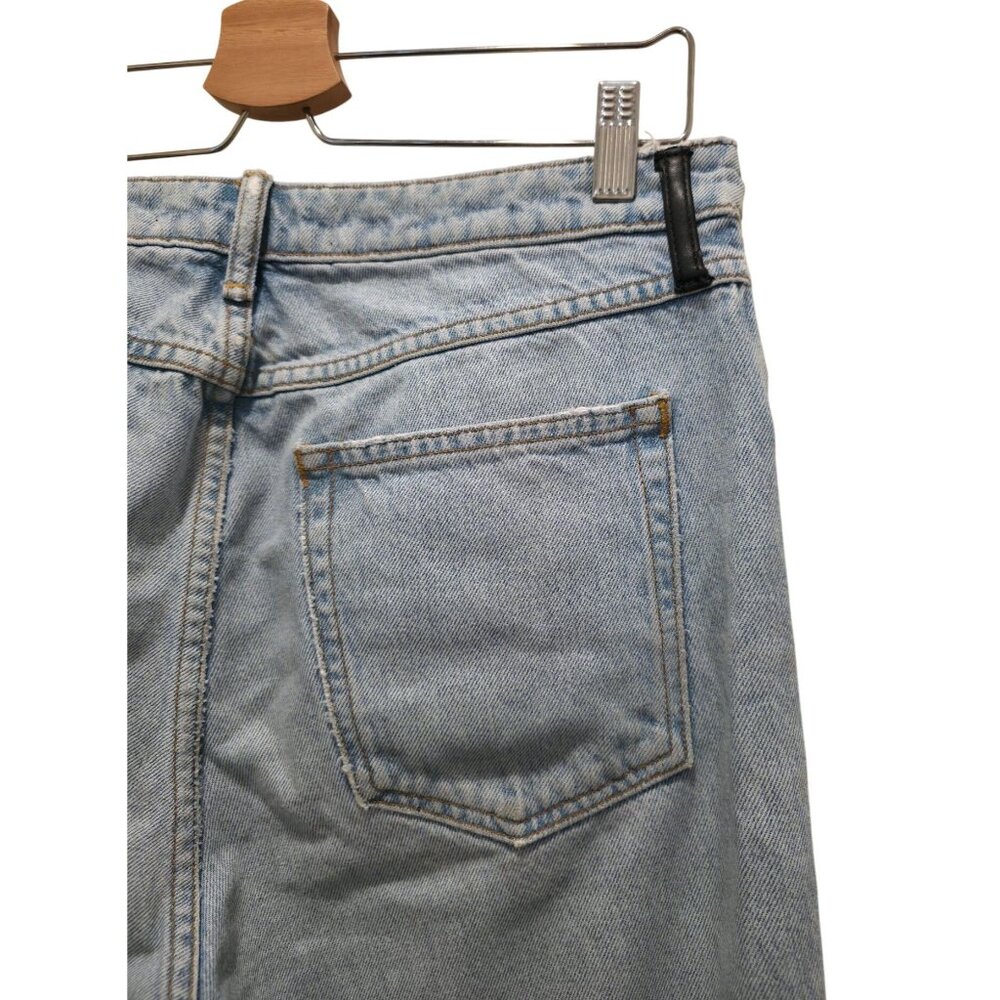 Denim x Alexander Wang TAME Distressed Raw Hem Light Blue Wide Leg Jeans 30x27 - Picture 4 of 7